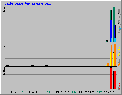 Daily usage for January 2019