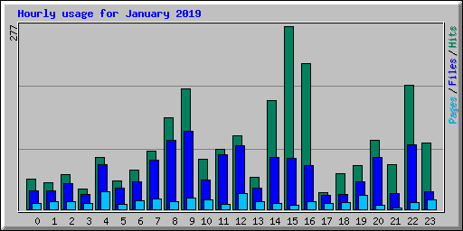 Hourly usage for January 2019